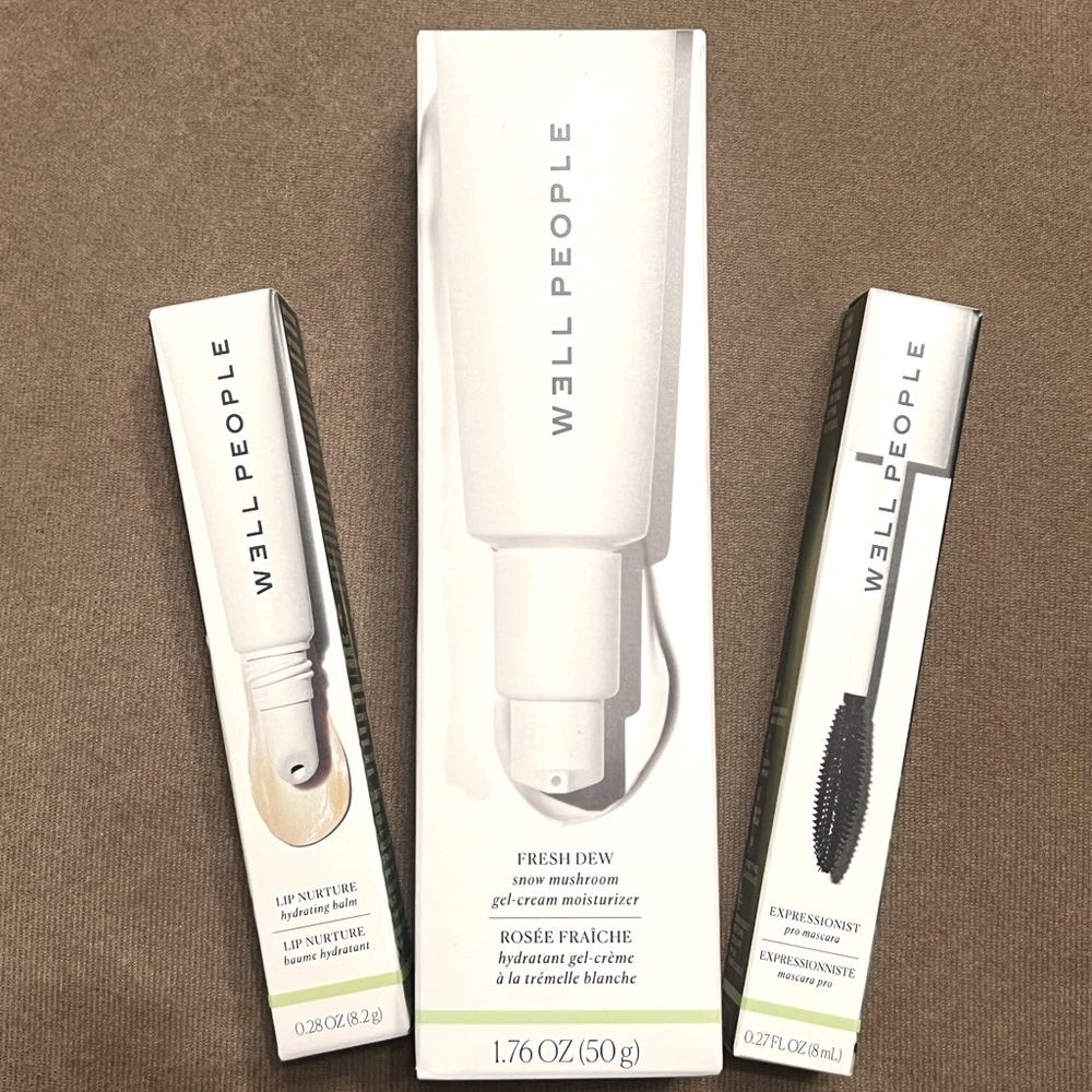 Well People - Skin and Face Bundle of 3 - Mascara, Moisturizer, and Lip Balm